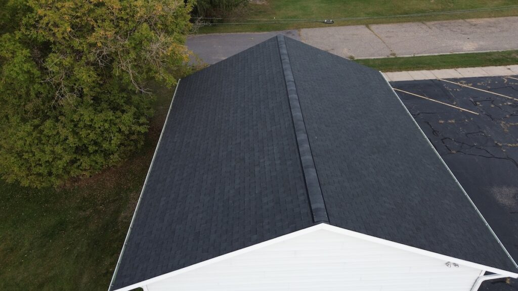 black asphalt shingles