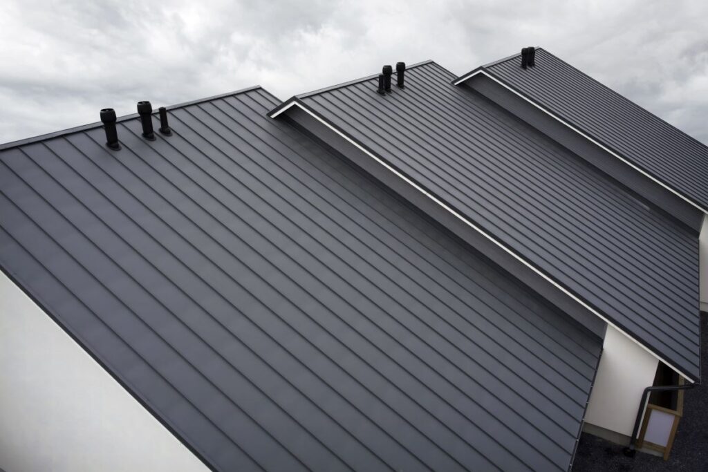 close-up of standing seam metal roof