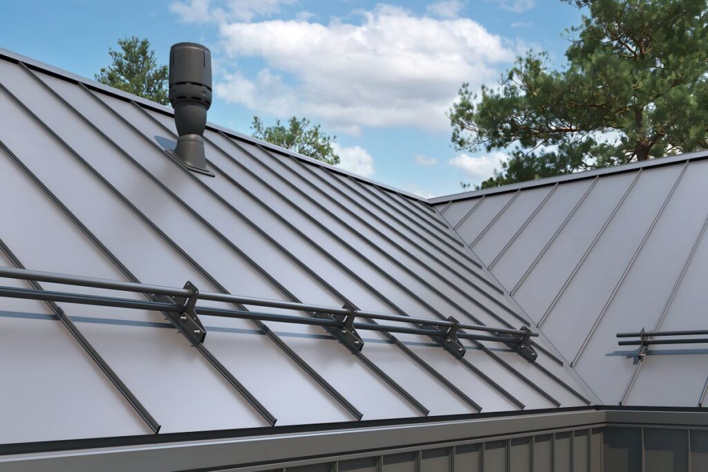 house with standing seam metal roof