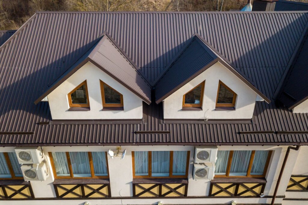bronze brown metal roof