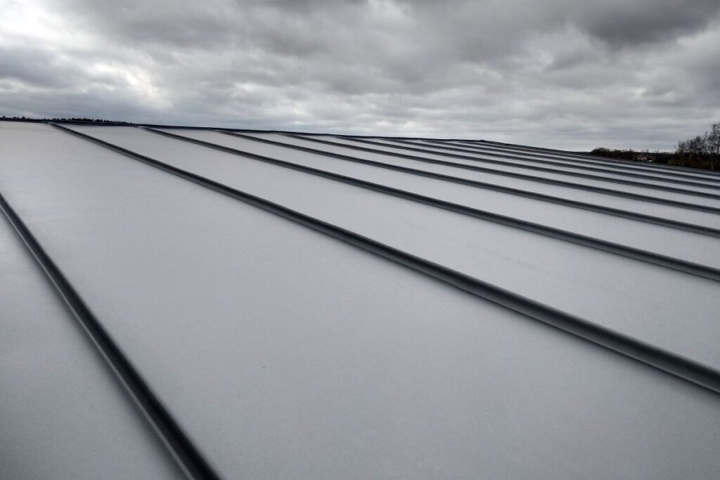 charcoal gray metal roof