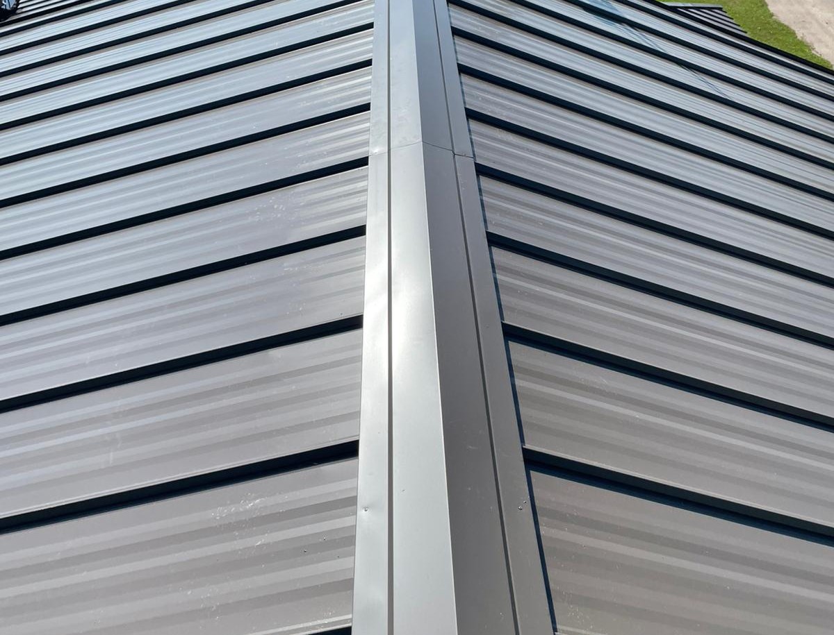close-up of a metal roof