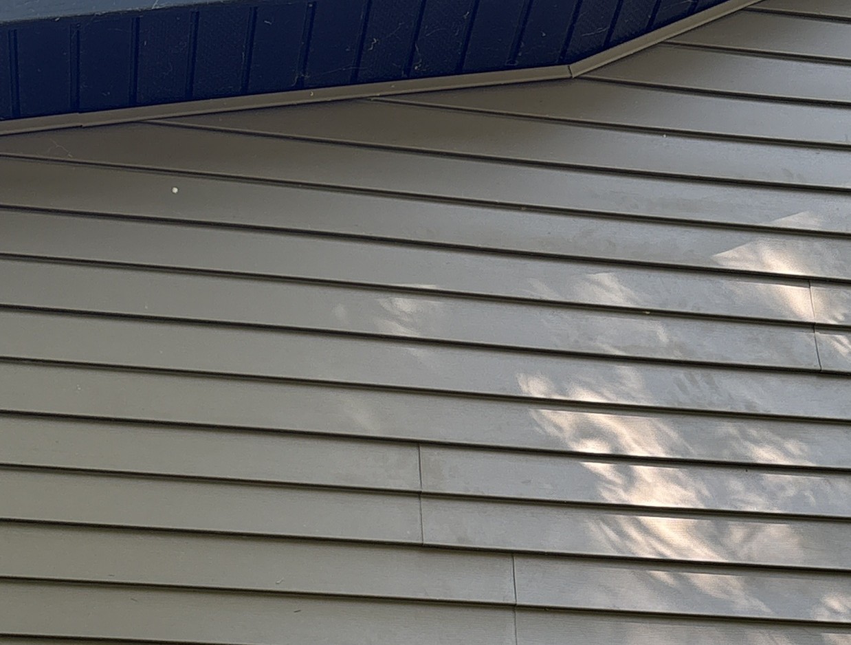 close-up of a new vinyl siding
