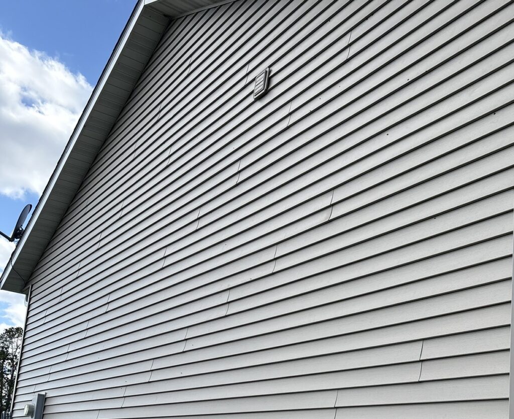 Close-up of a newly installed siding
