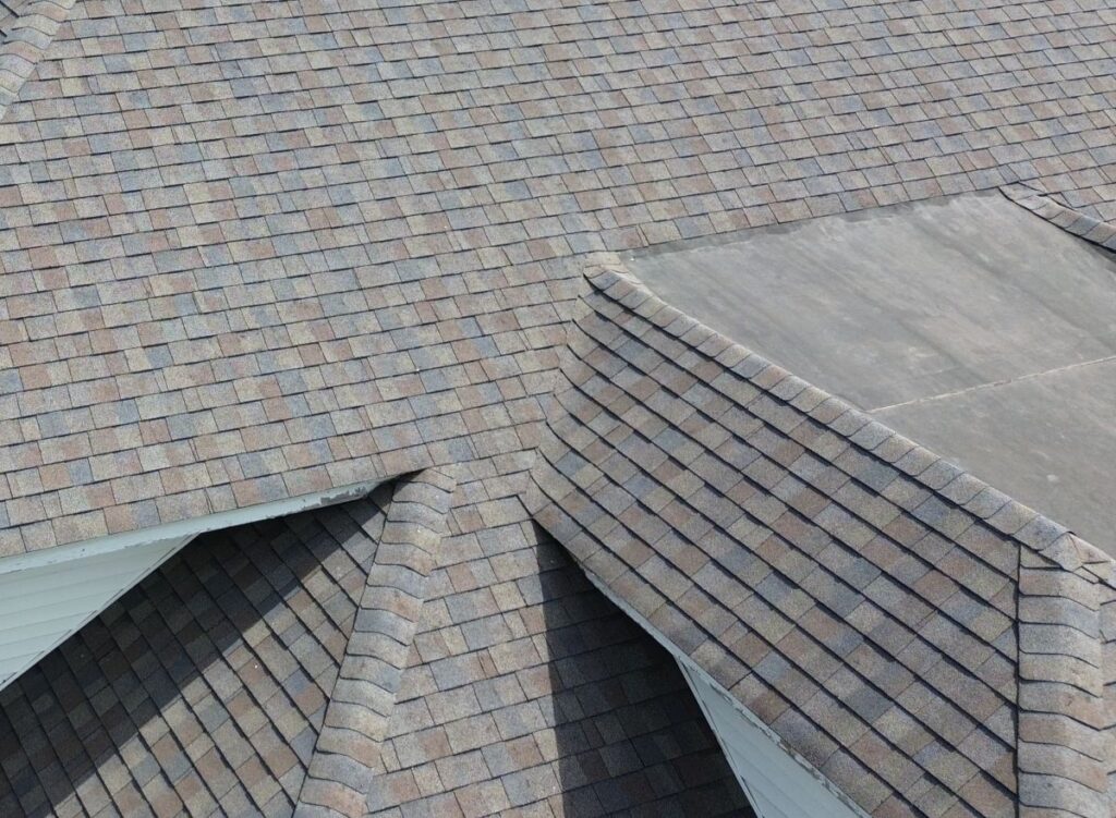 Close-up of asphalt shingles