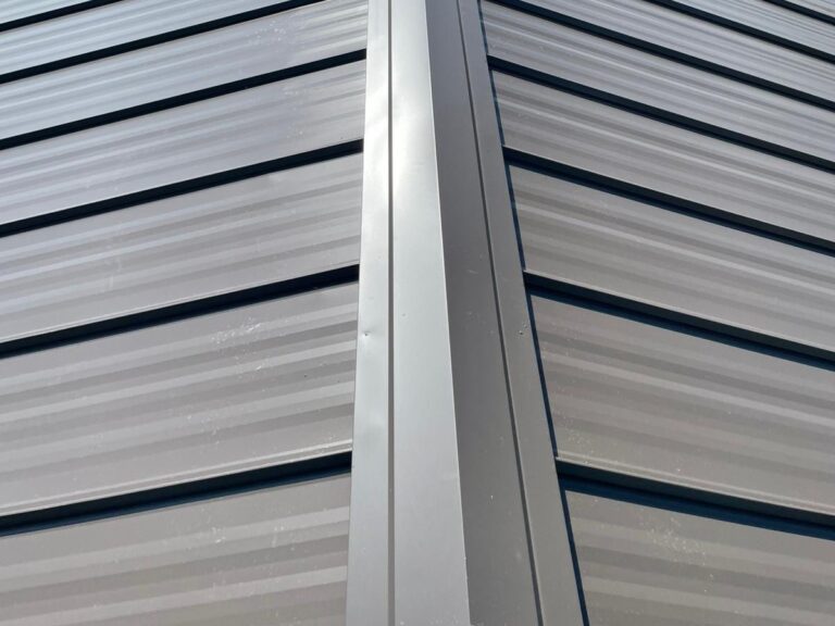 Close-up of a corrugated metal roof